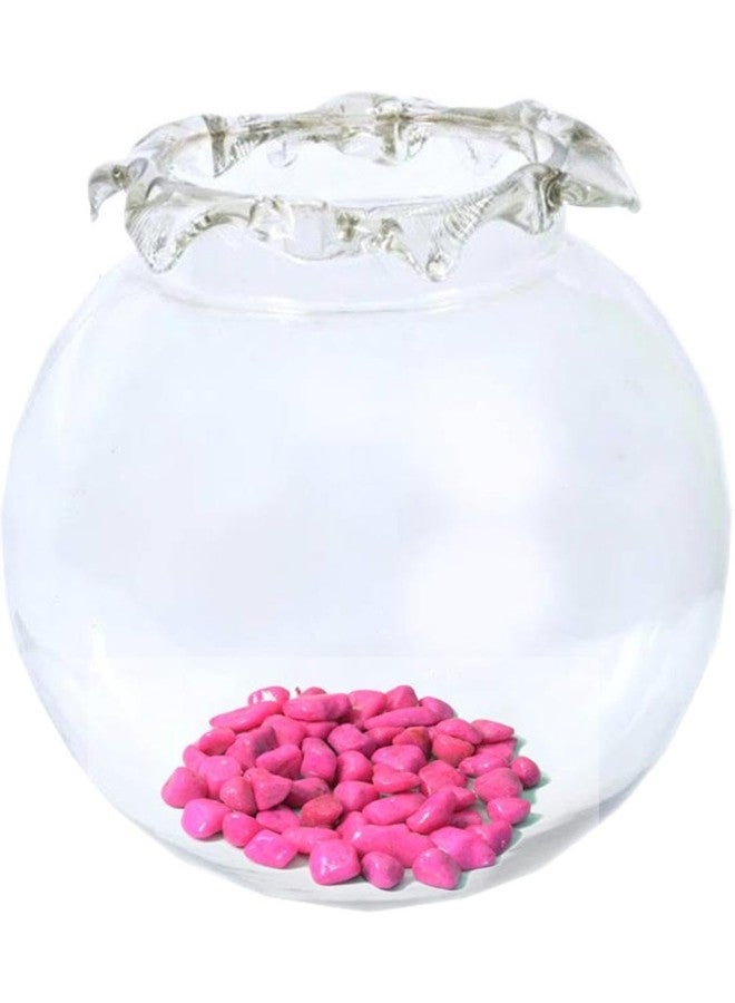 Afast Home Room Decorative Clear Fish Pot/Bowl with Colorful Stone, Glass -A1 - Image 1